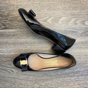 Salvatore Ferragamo Vera 1 patent bow pump black 7